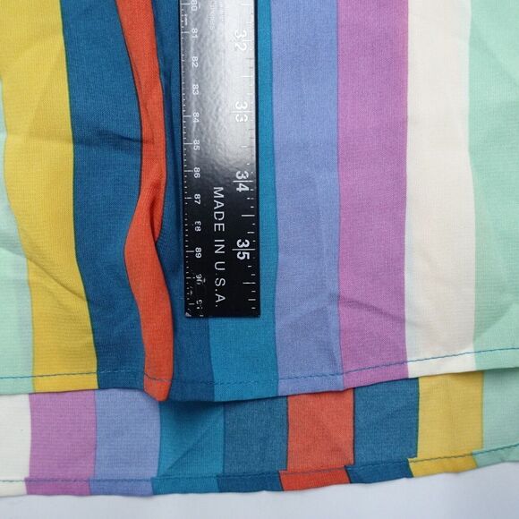 All In Favor Dress Womens 2XL Multicolor Striped 100% Polyester Surplice Neck - Picture 6 of 7